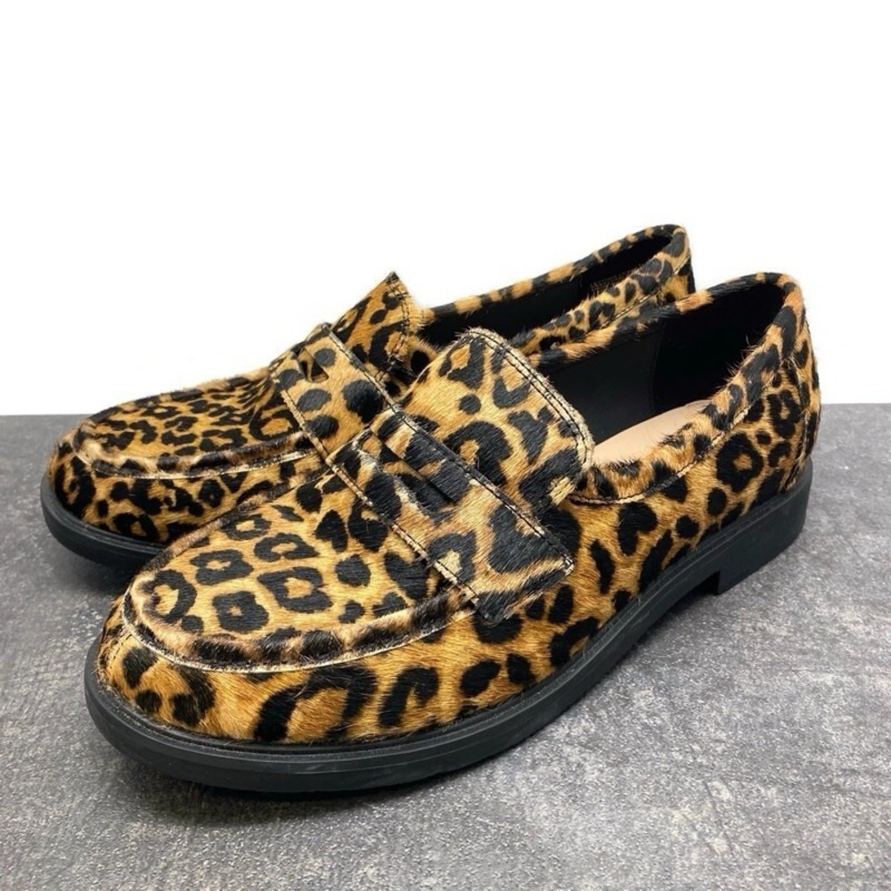 WYDR Studios Leopard Print Penny Loafers Sz 11 WW Designer Dress Casual Shoes